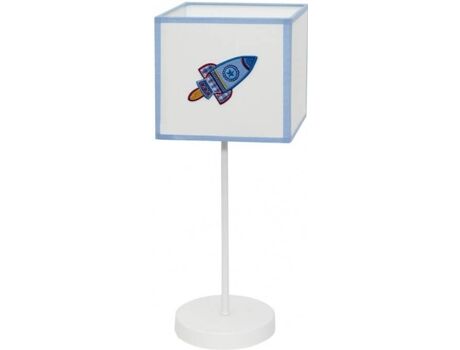 Fabrilamp Candeeiro de Mesa Cohete (Branco, Azul - E14 - Máx. 40W - Metal - Tecido)