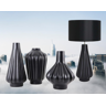 SPORVIL Set 1 Lampa cu 3 Vaze KNOPPER, ceramica, negru, 34 34 30 28 cm