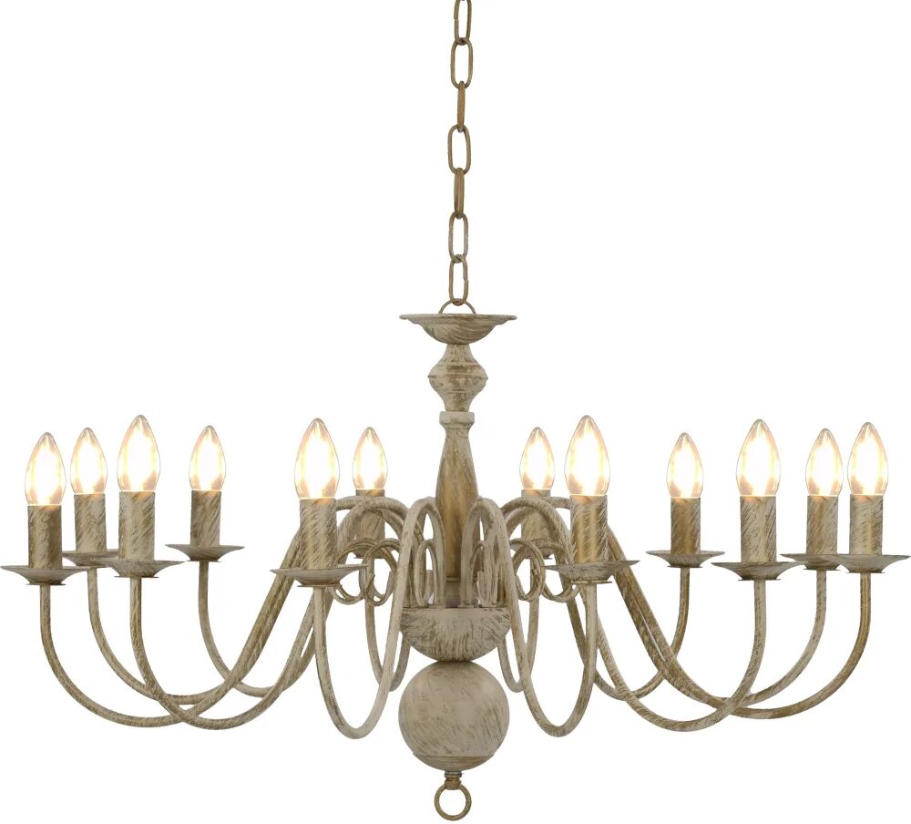 vidaXL Candelabru, alb vintage, 12 becuri E14