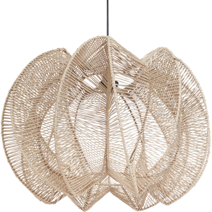 Beliani Taklampa Hängande Lampa Naturlig Pappersrep Boho Stil Belysning