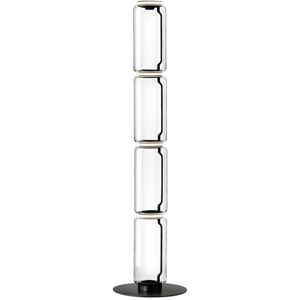 Flos - Noctambule Floor - 4 High Cylinders - Big Base - Black - Black - Transparent,Svart - Skärmlampor