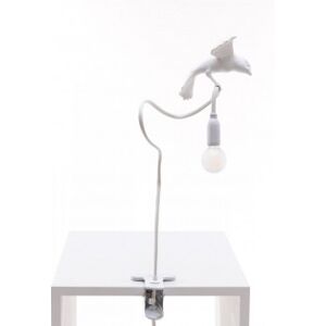 Seletti Sparrow Cruising-Bordslampa, Med Fäste, Vit