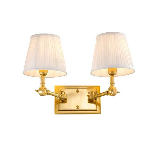 Eichholtz Wentworth vägglampa dubbel guld/vit