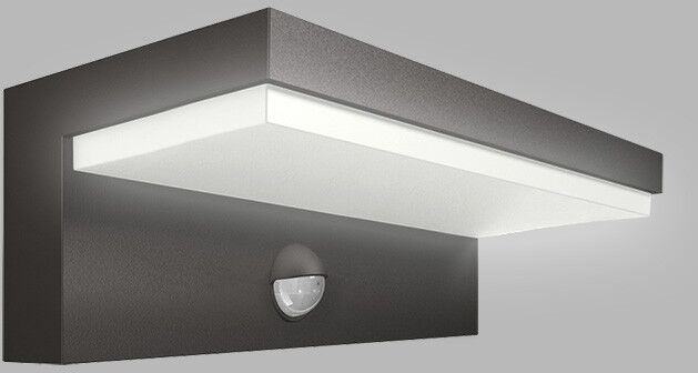 LED2 5200434 LED vonkajšie nástenná lampa s pohybovým snímačom Hugo 1X9W   376lm   3000K   IP54 - čierna