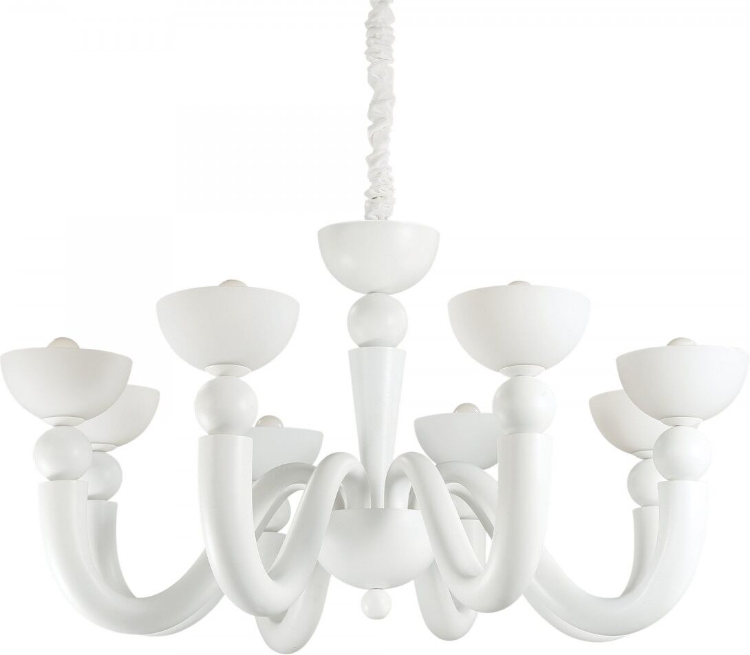 Ideal Lux 094007 závesné stropné svietidlo Bon Bon 8x40W   E14 - biele