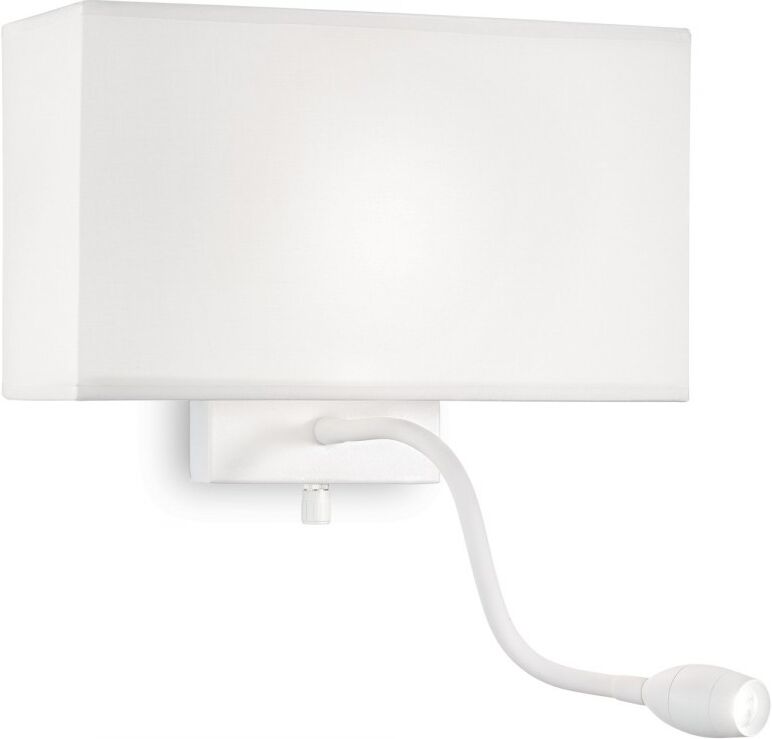 Ideal Lux 215693 LED nástenné svietidlo Hotel 1x60W+1W   E27   55lm   3000K - biela