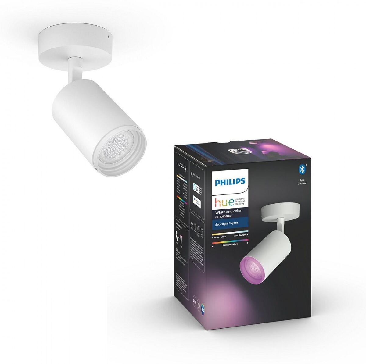 Philips Hue 50631/31 / P7 stropné bodové svietidlo Fugato 1x5,7W   GU10   2000-6500K   RGB - Bluetooth, White and Color Ambiance