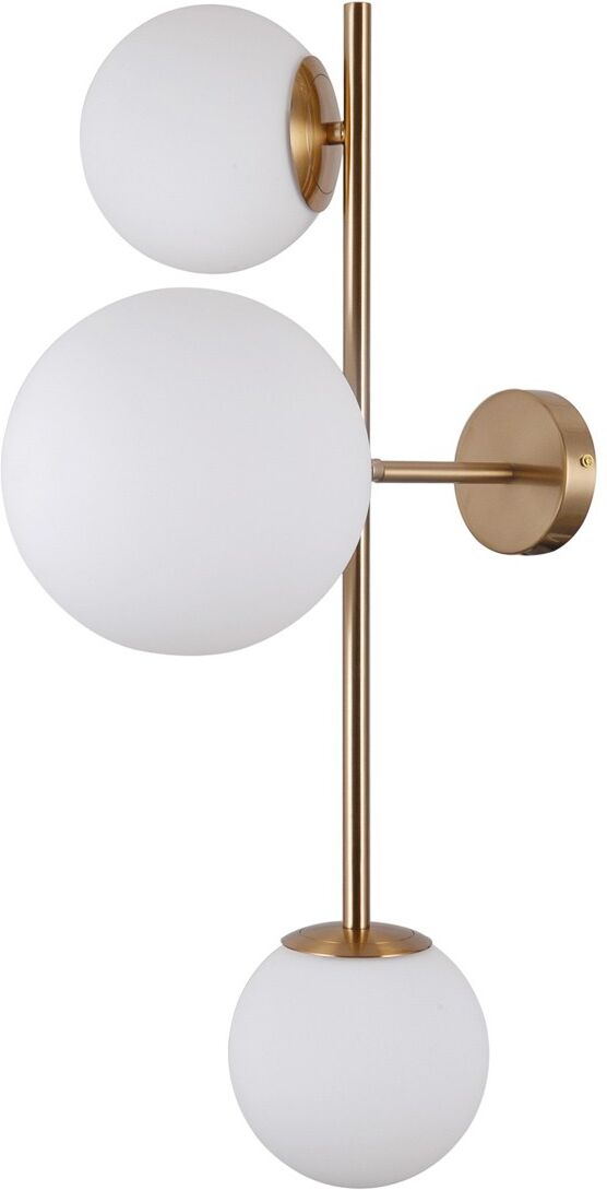 Italux WL-31221-3-HBR nástenná lampa Vailante 3x5W   E27 + E14   IP20 - sklo, kov, farba medová mosadz