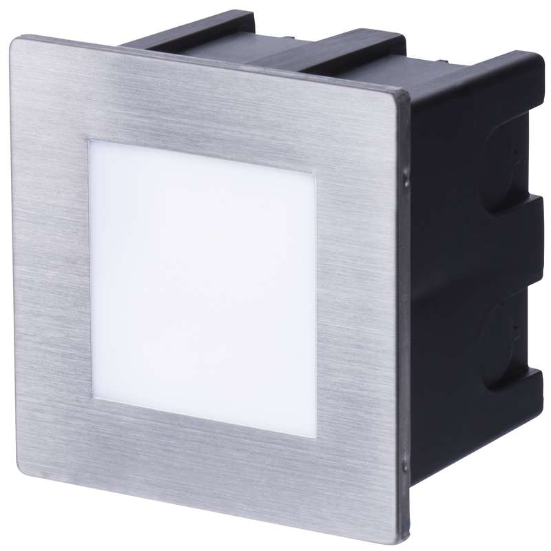 EMOS ZC0109 EMOS LED orientačné svietidlo, štvorec 1,5W teplá biela IP65 nerez