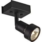 SLV PURI 1 wall and ceiling light, single-headed, QPAR51, matt black, max. 50W, with deco ring - Wall and ceiling lights