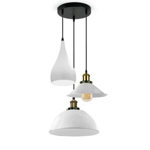 Longshore Tides Modern 3 Head Metal Hanging Light Island Shade Ceiling Pendant Light white 120.0 H x 20.0 W x 20.0 D cm