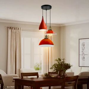 Longshore Tides Modern 3 Head Metal Hanging Light Island Shade Ceiling Pendant Light orange 120.0 H x 20.0 W x 20.0 D cm