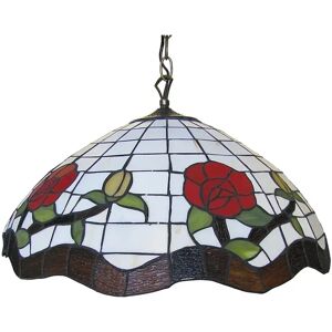 Rosalind Wheeler Huguetta Tiffany 2-Light Dome Pendant black/brown/white 30.0 H x 50.0 W x 50.0 D cm