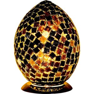 House Additions Mosaic Glass Egg 30cm Novelty Lamp black 30.0 H x 22.0 W x 22.0 D cm