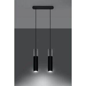 Sollux Borgio 2-Light Kitchen Island Cylinder Pendant black 100.0 H x 6.0 W x 34.0 D cm