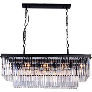 Canora Grey Alphonsus 10-Light Kitchen Island Chandelier black 45.0 H x 96.0 W x 36.0 D cm