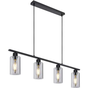 Ebern Designs Lacey-Lee 4 -Light Kitchen Island Linear Pendant black/white 120.0 H x 10.0 W x 98.0 D cm