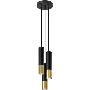 Ebern Designs Delina 3 - Light Cylinder Pendant yellow/black 100.0 H x 29.0 W x 30.0 D cm