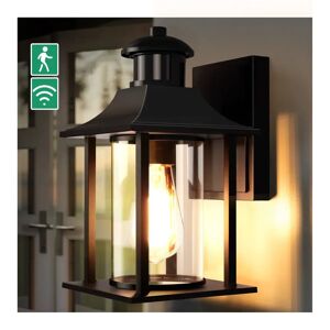 Draper Outdoor Wall Light,Motion Sensor Light Outdoor With Bulb,Waterproof Aluminum Security Light Sensor Wall Lantern Black Anti-Rust Outside Wall Sconce Fo black 27.94 H x 15.49 W x 15.49 D cm