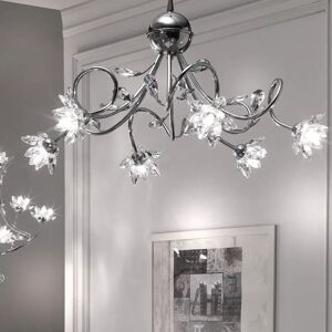 Mercer41 Riemer 6 - Light Crystal Chandelier gray 100.0 H x 80.0 W x 80.0 D cm