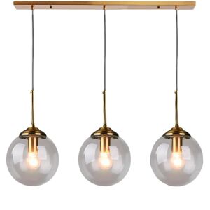 Canora Grey Alaiah 3 - Light Kitchen Island Globe Pendant with Rope Accents white 65.0 H x 15.0 W x 15.0 D cm