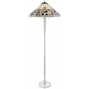Loops - 1.6m Tiffany Multi Light Floor Lamp Aluminium & Stained Glass Shade i00022