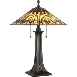 Alcott - 2 Light Tiffany Table Lamp - Bronze Finish, E27 - Elstead