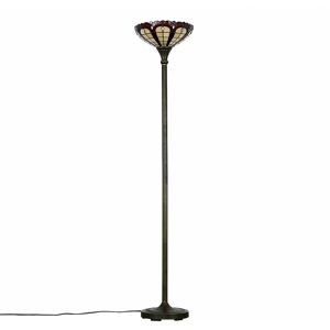 VALUELIGHTS Traditional Floor Lamp Light Jewel Tiffany Uplighter Antique Brass Light