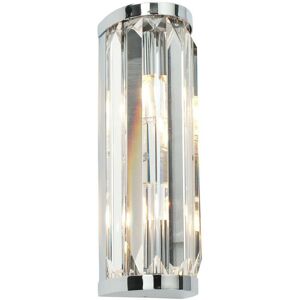 Endon Crystal - 2 Light Bathroom Wall Light Chrome with Crystal IP44, G9