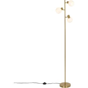 Qazqa - Floor lamp gold with opal glass 3-light adjustable - Anouk - Gold