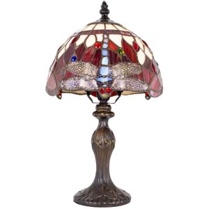 Happy Homewares - Hand Crafted Red Stained Glass Dragonfly Tiffany Lamp by Red