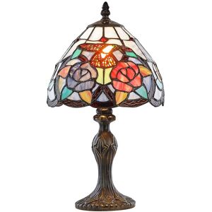 Humming Bird Tiffany Lamp with Colourful Stained Glass Shade by Happy Homewares Multi-coloured