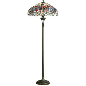 Interiors 1900 Lighting - 2 Light Floor Lamp Dark Bronze, Tiffany Glass, E27