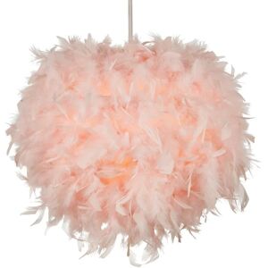 Glow Light Shade 40cm Easy Fit Feather Ball Lampshade - Pink - Litecraft