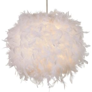 Glow Light Shade 30cm Easy Fit Feather Ball Lampshade - White - Litecraft