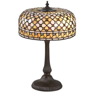 Interiors 1900 - Interiors Mille Feux - 2 Light Medium Table Lamp Dark Bronze, Tiffany Glass, E14