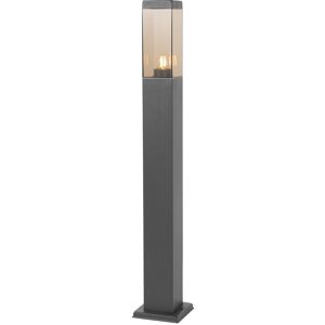 QAZQA Modern outdoor lamp post dark gray with smoke 80 cm - Malios - Bronze