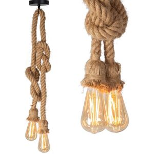 REA - Pendant Lamp toolight APP419-2CP Rope 1-light point E27 100cm - brown