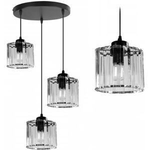 REA Pendant Lamp toolight APP513-3CPR Cristal Black 3-light points E27 13x30x12-82cm - transparent / black