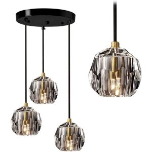 REA Pendant Lamp toolight APP588-3CPR Cristal Black 3-light points G9 9x30x9-100cm - black