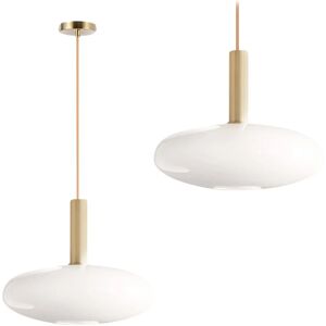 REA - Pendant Lamp toolight APP668-1CP Glass Gold White Round 1-light point E27 30x30x24-104cm - gold