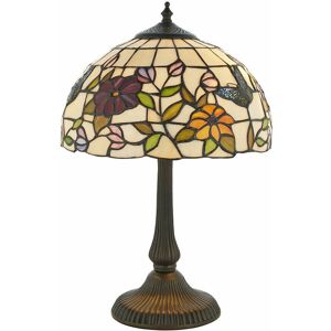 Loops - Small Tiffany Butterfly Table Light - Dark Bronze Finish - 2 x 40W E14 Golf