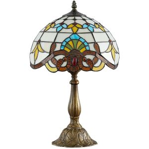Lindby - Table Lamp Audrey (tiffany) in Multi-colored made of Glass for e.g. Living Room & Dining Room (1 light source, E27) from multicoloured,