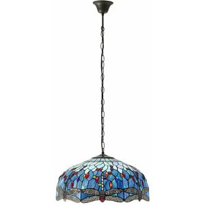 LOOPS Tiffany Glass Hanging Ceiling Pendant Light Blue Dragonfly 3 Lamp Shade i00110