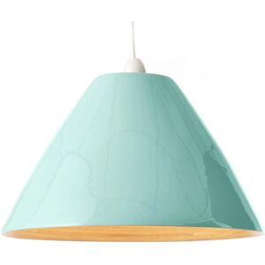 REFURBISHED Litecraft Light Shade Veneered Bamboo Easy Fit Lampshade - Duck Egg Clearance