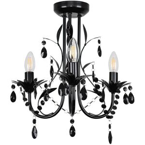 ValueLights Odelia 3 Way Black Ceiling Light Chandelier