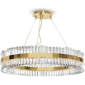 Luxxu Liberty Slim Suspension Chandelier Brass and Crystal