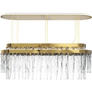 Luxxu Babel Snooker Suspension Chandelier Brass and Crystal