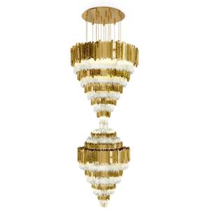 Luxxu Empire XL Chandelier Brass and Crystal