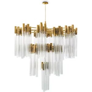 Luxxu Burj Suspension Chandelier Brass and Crystal